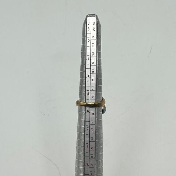 18kt GF Size 5.5 Ring Faux Pearl Wrap Around Signed JA Gold Filled Jewelry - Picture 5 of 5